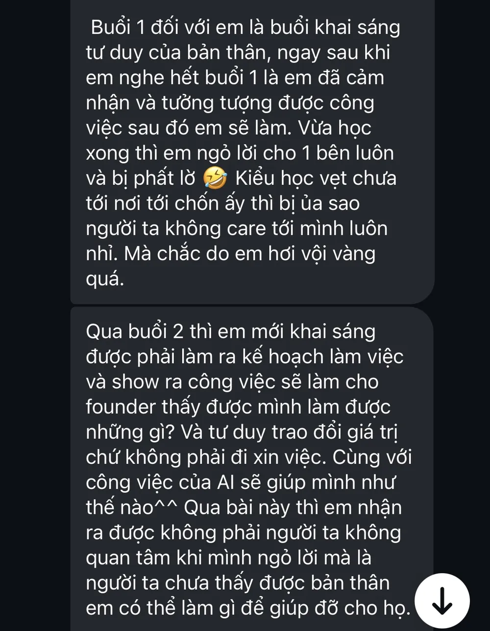 Phản hồi học viên Minh Quân về buổi 1 và 2